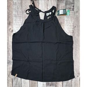 2/$35 Tentree Delta Halter Style Tank Black Tencel Sleeveless Top sz Large NWT